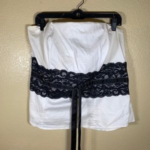 Handmade lace ribbon corset top